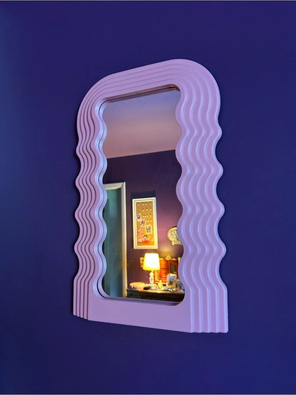 Pink Wave Frame Wall Mirror - Home Wall Decor